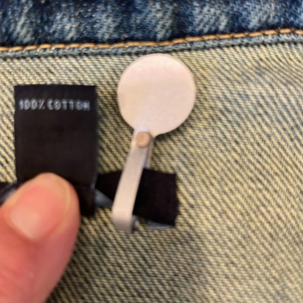 Gap long sleeve 100% cotton denim blazer single button from pocket fitted SZ L - Picture 11 of 16